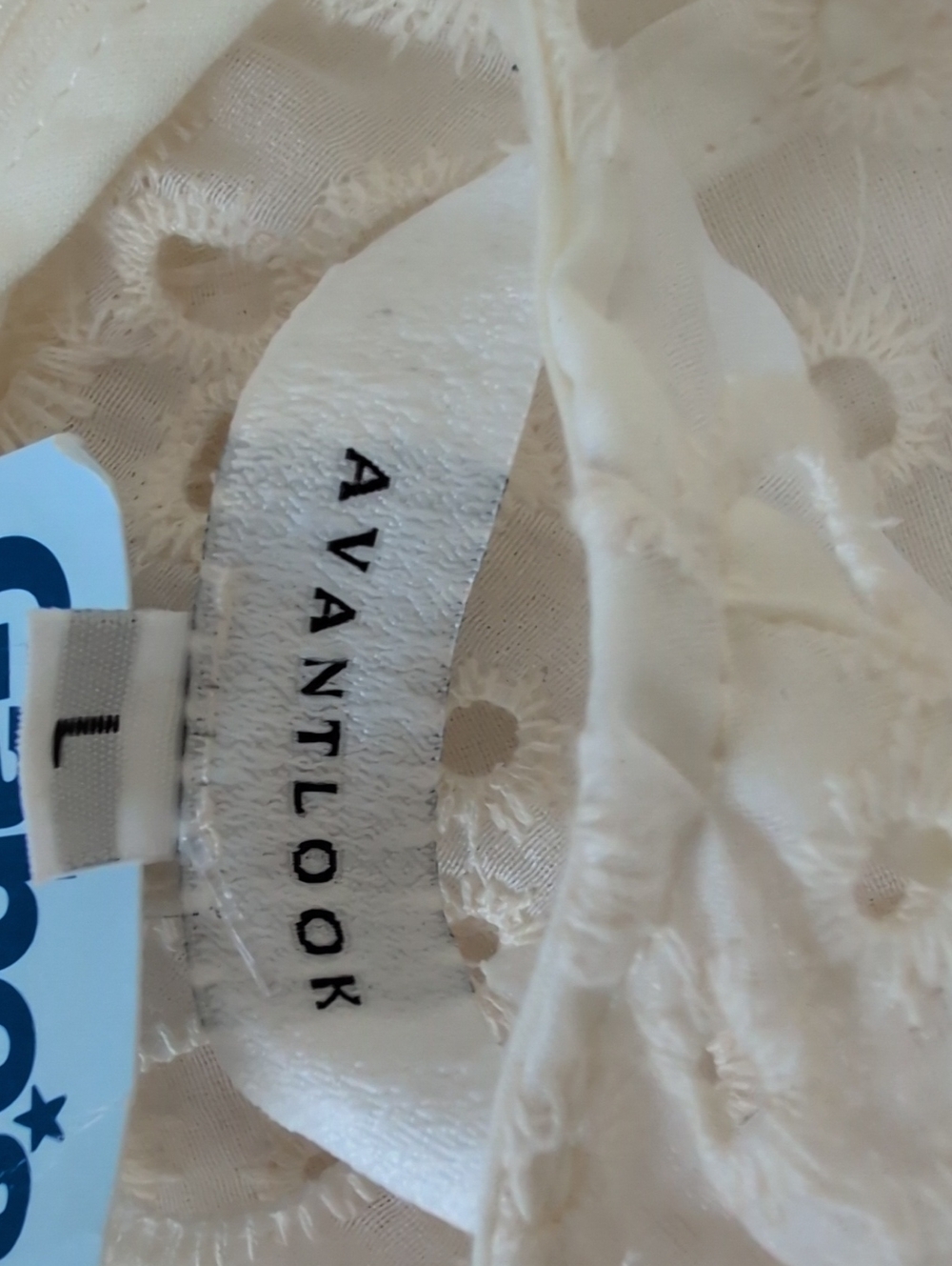 NWT Avantlook Ivory Cotton Eyelet Cut Out dress Small - Picture 3 of 13